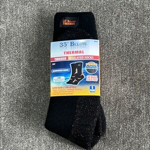 35 Below Thermal Insulated Black Socks Size L (W Shoe Size 8-12 / M 9-12)